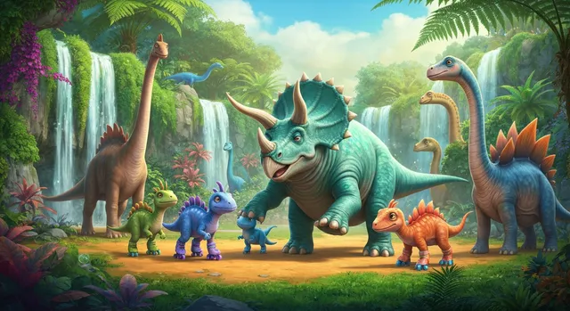 Dinosaur scene