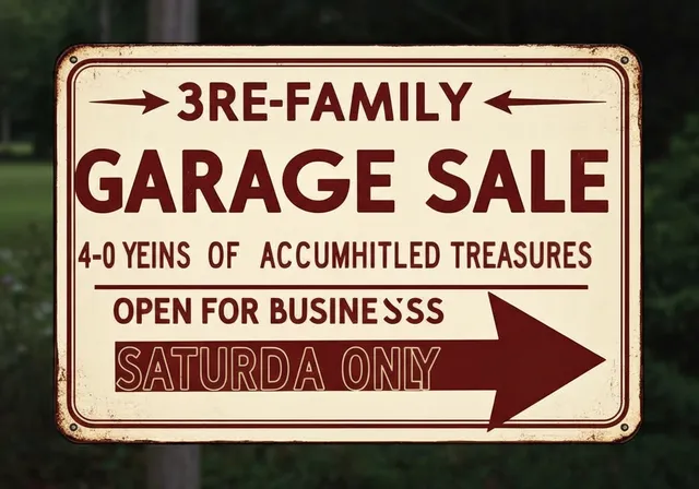 Garage sale sign
