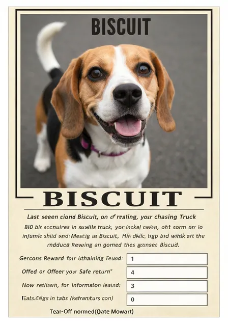 Lost pet poster
