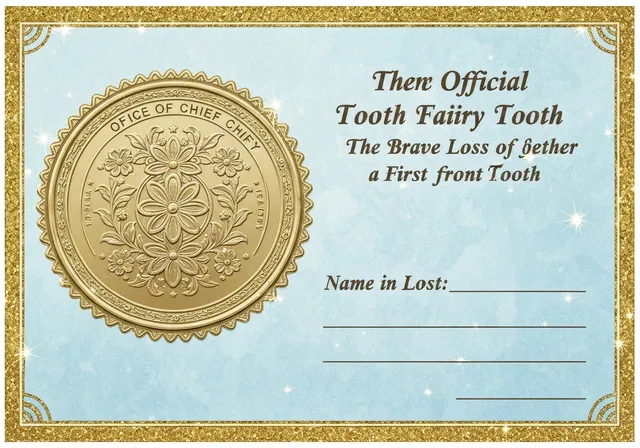 Tooth fairy certificate
